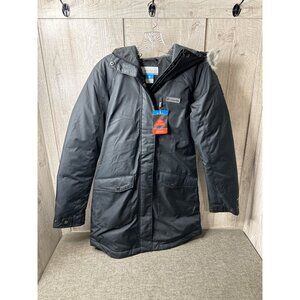 Columbia Womens XS Black Fur Trim Hooded Omni-Heat Insulated Coat Winter